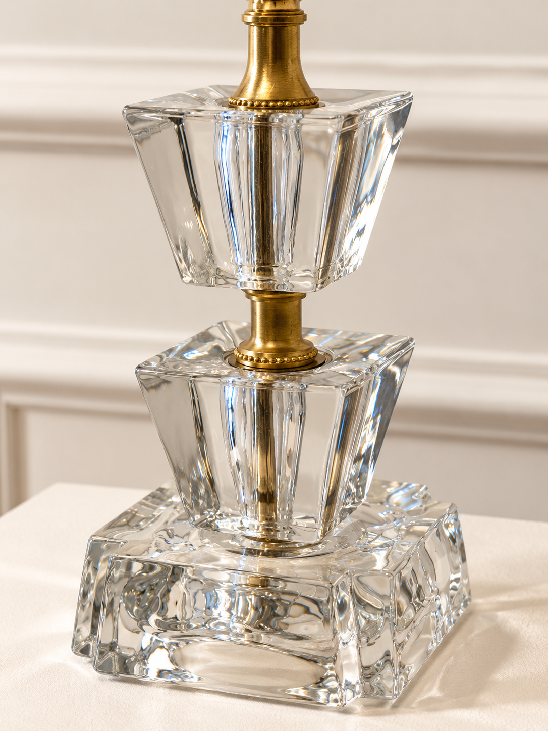 Antique French Crystal Table Lamp