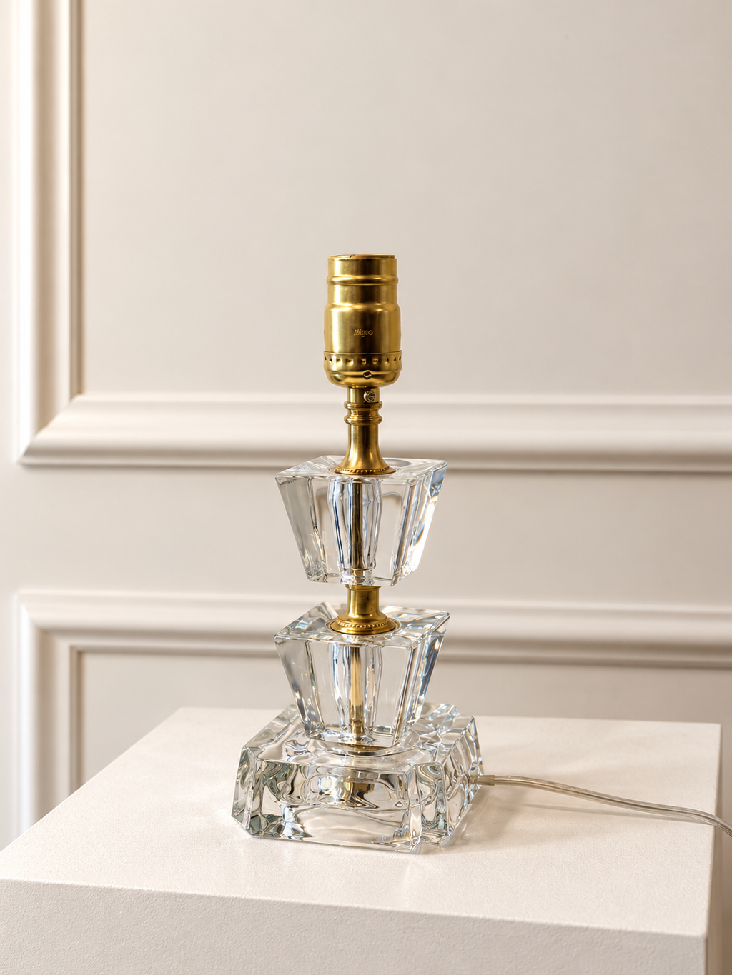 Antique French Crystal Table Lamp