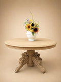 French Antique Bleached Oak Dragon Pedestal Dining Table
