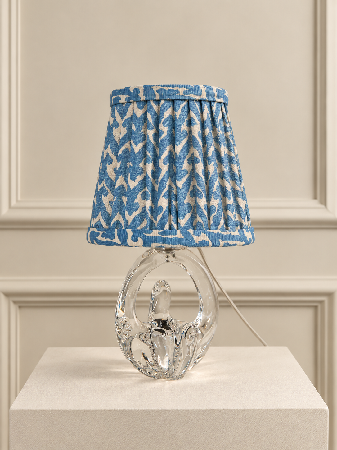 Antique French Sculptural Crystal Table Lamp