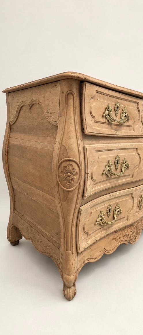 19th Century French Bleached Oak Provincial Commode | Four Drawer Chest