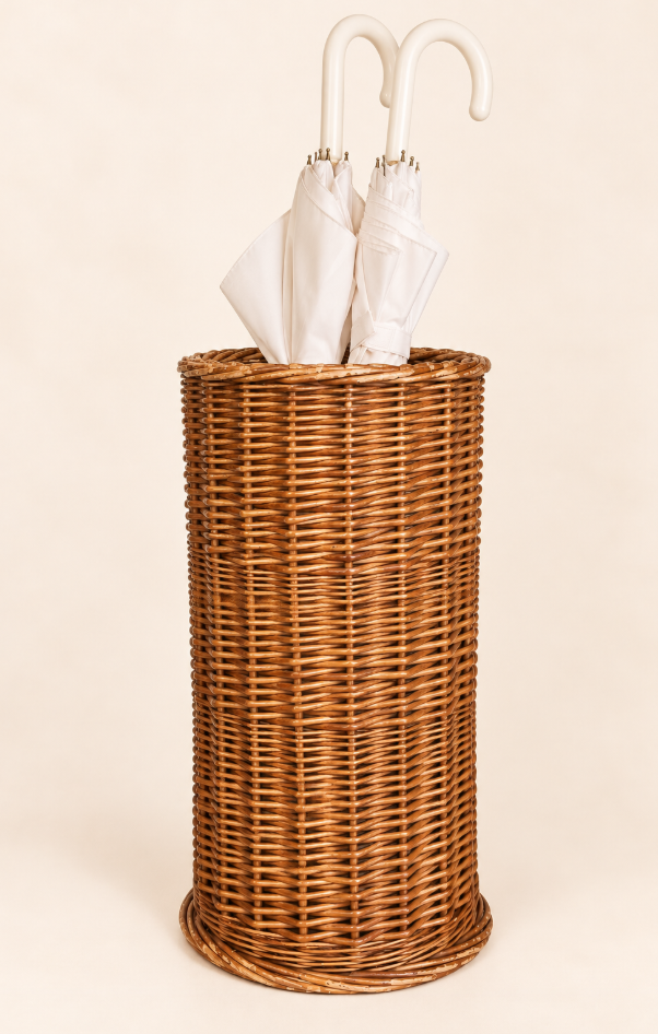 Antique French Wicker Umbrella Basket