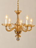 Vintage Murano-Style Amber Glass Chandelier
