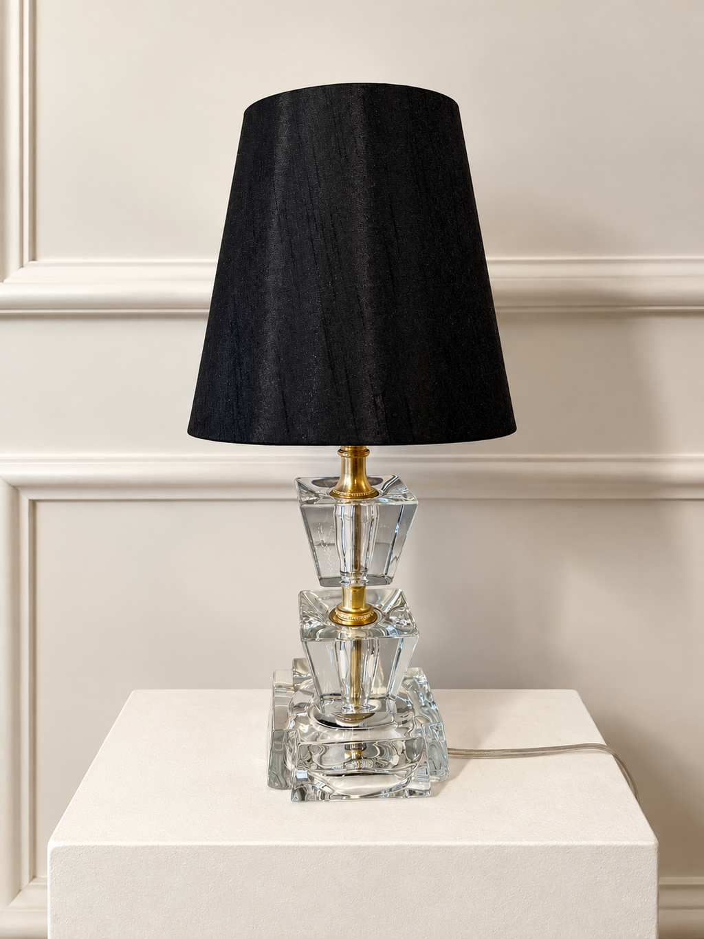 Antique French Crystal Table Lamp