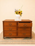 French Antique Cherrywood Six-Drawer Dresser