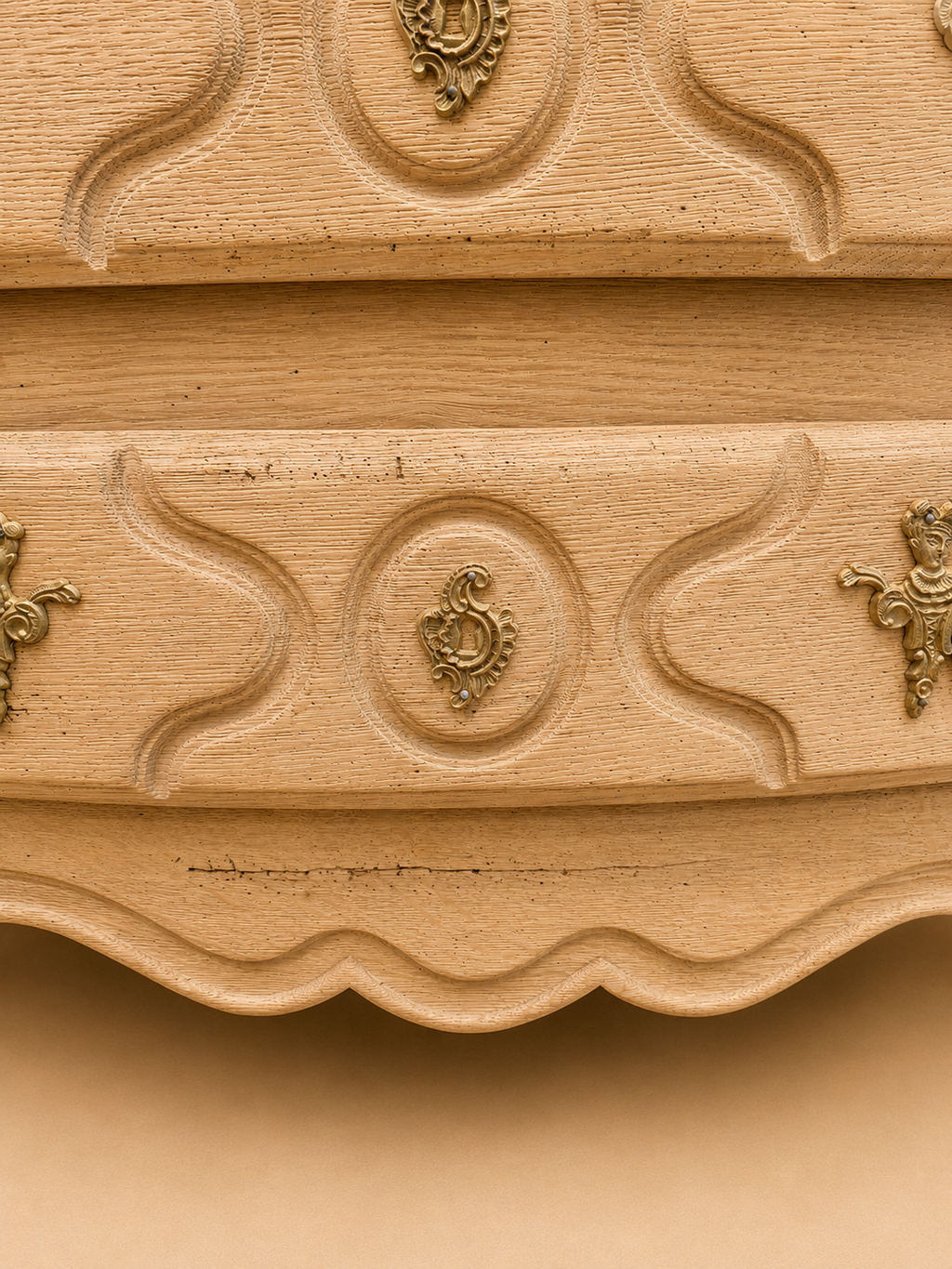 19th Century French Bleached Oak Provincial Commode | Four Drawer Chest