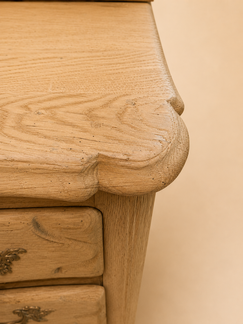 19th Century French Bleached Oak Provincial Commode | Four Drawer Chest