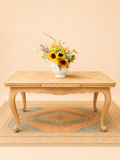 French Antique Bleached Oak Extendable Dining Table