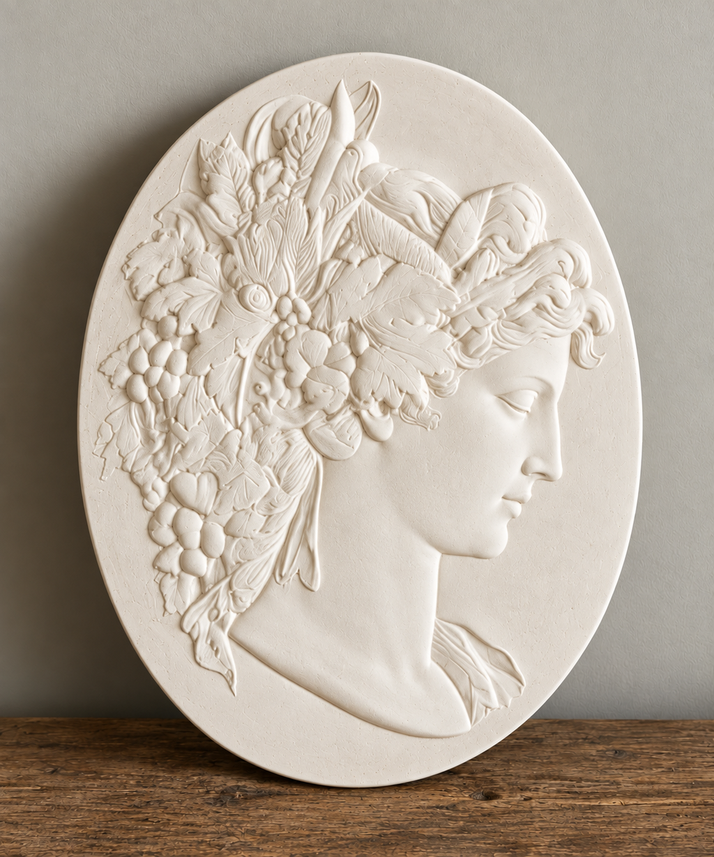 20th Century French Plaster Intaglio | Classical Female Profile
