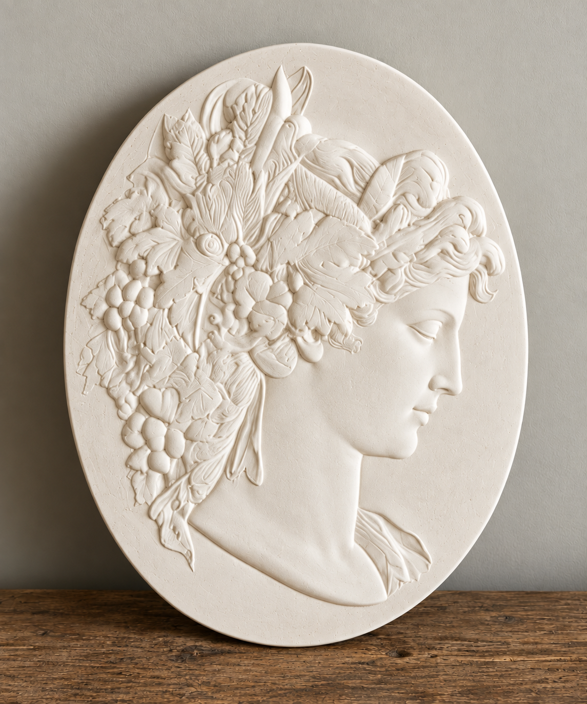 20th Century French Plaster Intaglio | Classical Female Profile