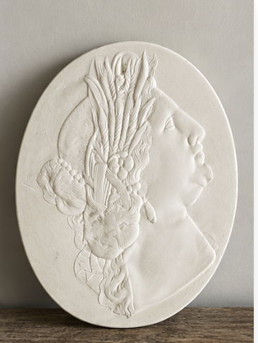 20th Century French Plaster Intaglio | Classical Female Profile