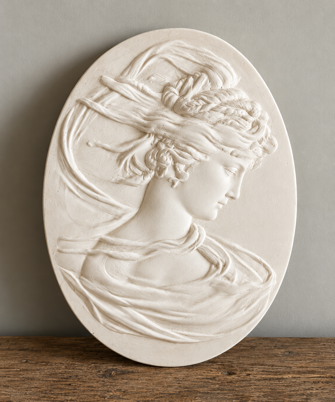 20th Century French Plaster Intaglio | Classical Female Profile